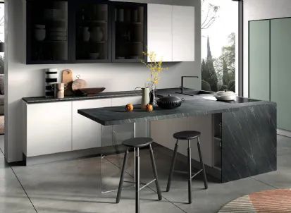 Cucina Moderna con penisola Seta 02 di Essebi
