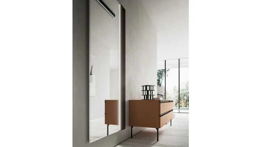Specchiera Maia con fascia laterale in melaminico con luce a LED di SantaLucia