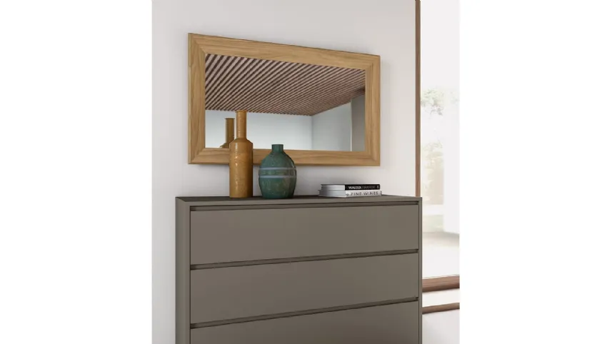 Specchio rettangolare Talia con cornice in finitura Matwood Coffee di SantaLucia