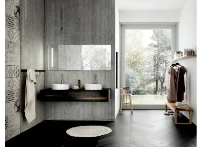 Mobile da Bagno sospeso con doppio lavabo Teddy 01 di Alta Corte