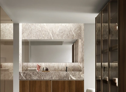 Mobile da Bagno sospeso Shape 20 in noce di Arcom