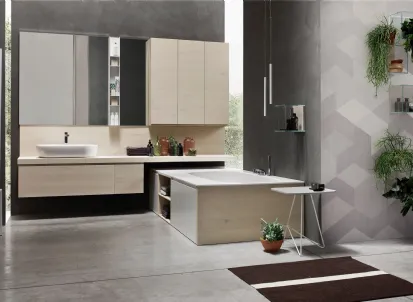 Mobile da Bagno sospeso in Rovere Soul 03 di Arcom