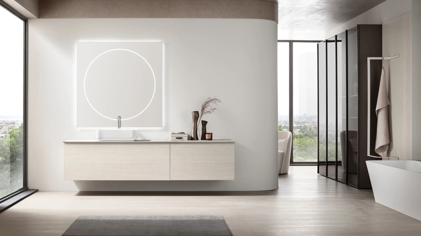 Mobile da Bagno sospeso Soul 21 in rovere sbiancato di Arcom