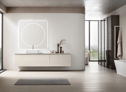 Mobile da Bagno sospeso Soul 21 in rovere sbiancato di Arcom