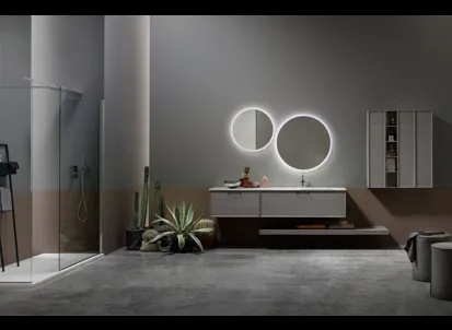 Mobile da Bagno sospeso in Frassino Grigio Vanity 01 di Arcom
