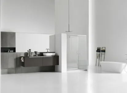 Mobile da Bagno sospeso Gold 01 laccato Grigio Fumo opaco di Arcom