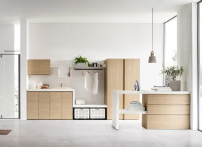 Mobile Bagno da lavanderia in melaminico effetto legno I-WASH 01 di Arcom