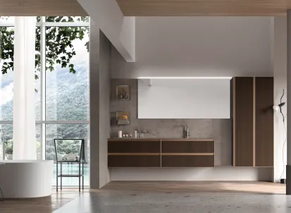 Mobile da Bagno sospeso in legno Shape 05 di Arcom