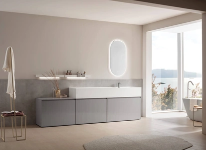 Mobile da Bagno in vetro laccato Shape 31 di Arcom