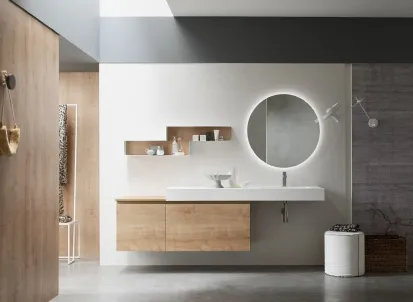 Mobile da Bagno sospeso in Rovere naturale Soul 69 di Arcom