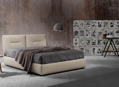 Letto matrimoniale Zoè Uno in vellutino imbottito di Excò