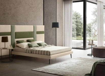 Letto in tessuto con testiera Ground di Le Comfort