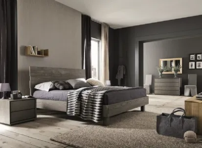 Letto matrimoniale moderno in rovere Kenzo di Alta Corte