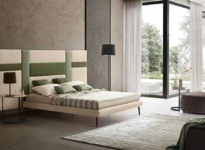 Letto in tessuto con testiera modulare Ground di Le Comfort