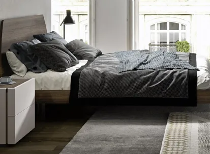 Letto matrimoniale in essenza legno con testiera sagomata Vico di Mab