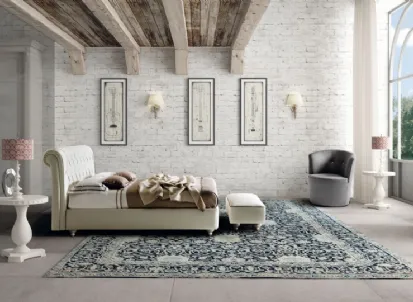 Letto classico in pelle imbottito con testiera trapuntata Raffaello di Le Comfort