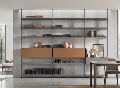 Libreria Sistema O Pen - Comp SU2126 in laccato opaco di Maronese