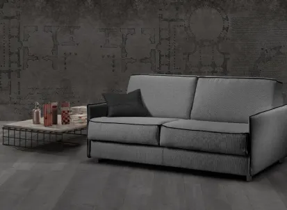 Divano Letto lineare in tessuto Artico di Excò