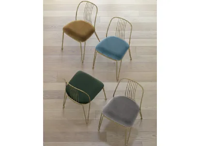 Sedia Granada in metallo bronzo con seduta imbottita di Target Point