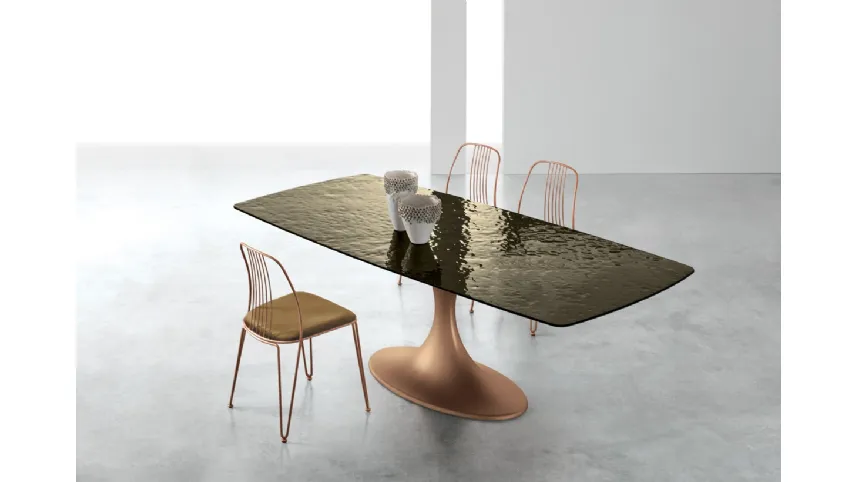 Tavolo Calice con top in vetro Target Point