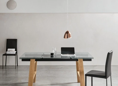 Tavolo allungabile Felix in vetro di Maronese