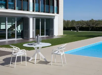 Tavolo in vetro Giotto T25 con top in vetro di Friulsedie