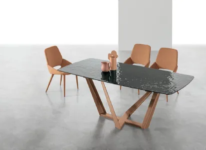 Tavolo allungabile Priamo con top in vetro di Target Point