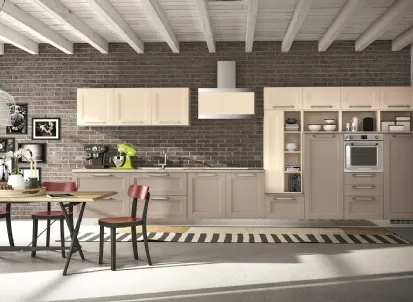 Cucina Classica lineare Alba 06 in legno laccato di Essebi