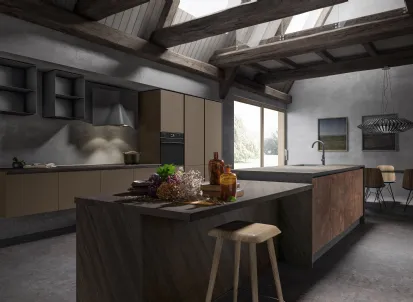 Cucina Moderna con isola Accapielle composizione 03 Palette di Essebi
