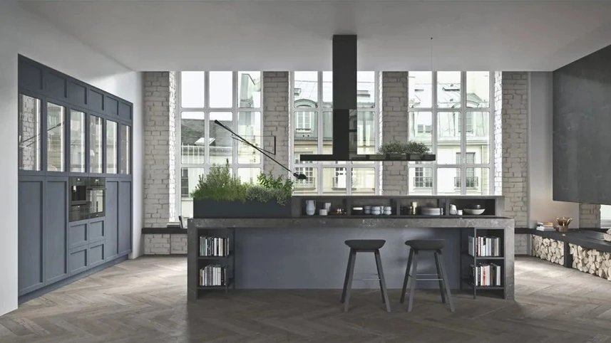 Cucina Moderna in legno laccato con isola Infinity 01 di Ar-Tre