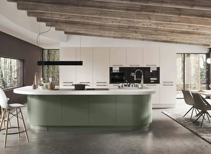 Cucina Moderna con isola Progetto Sistema Laccato 02 di Ar-Tre