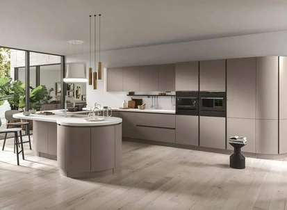 Cucina Moderna con penisola Progetto Sistema Laccato 05 di Ar-Tre