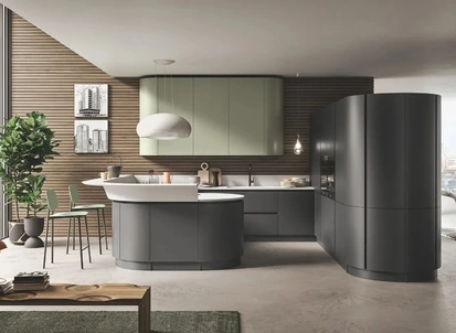 Cucina Moderna con penisola Progetto Sistema Laccato 06 di Ar-Tre