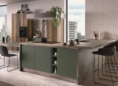 Cucina Moderna con penisola Azimut composizione 03 di Essebi