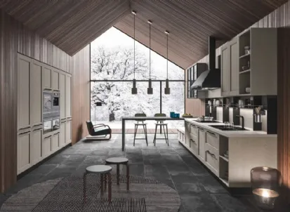 Cucina Moderna in legno laccato con penisola Cloe 03 di Ar-Tre