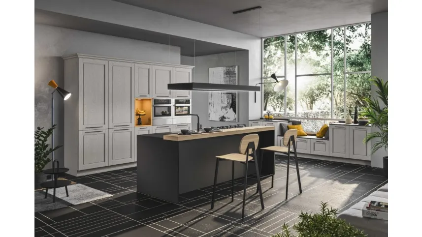 Cucina Moderna con isola in legno laccato Cloe 04 di Ar-Tre