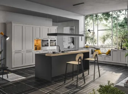 Cucina Moderna con isola in legno laccato Cloe 04 di Ar-Tre
