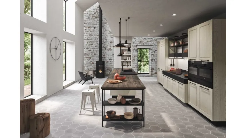 Cucina Moderna in legno laccato con penisola Cloe 06 di Ar-Tre