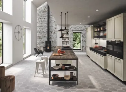 Cucina Moderna in legno laccato con penisola Cloe 06 di Ar-Tre