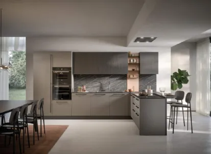 Cucina Moderna con penisola Domino Composizione 10 di Prima Cucine