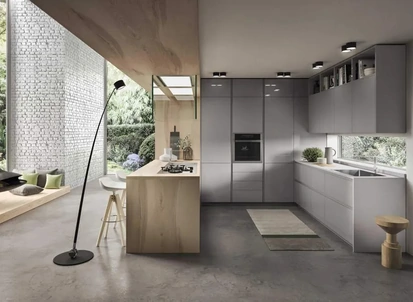 Cucina Moderna con penisola Fly Evo Flo Evo 04 di Ar-Tre