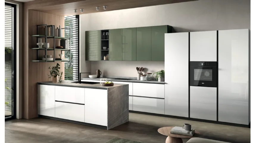Cucina Moderna con penisola Gloss 01 di Essebi