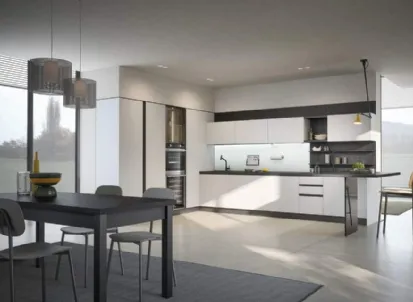 Cucina Moderna ad angolo con penisola Hera Composizione 02 di Prima Cucine