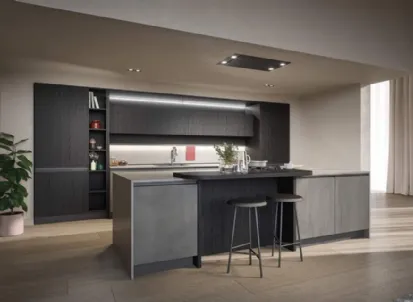 Cucina Moderna con isola Hera Composizione 04 in melaminico e laminato di Prima Cucine