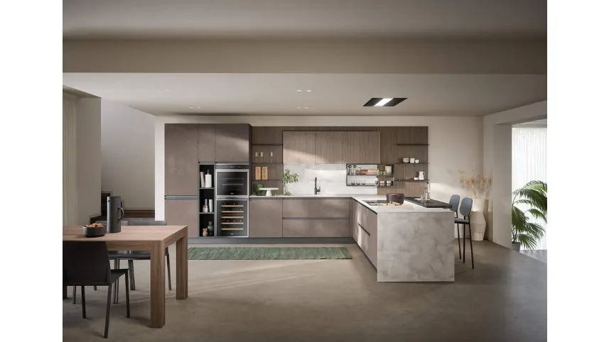 Cucina Moderna con penisola Hera Composizione 05 di Prima Cucine