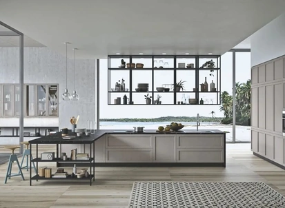 Cucina Moderna in legno laccato con isola Infinity 04 di Ar-Tre