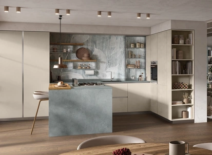 Cucina Moderna con penisola Materia 03 di Essebi