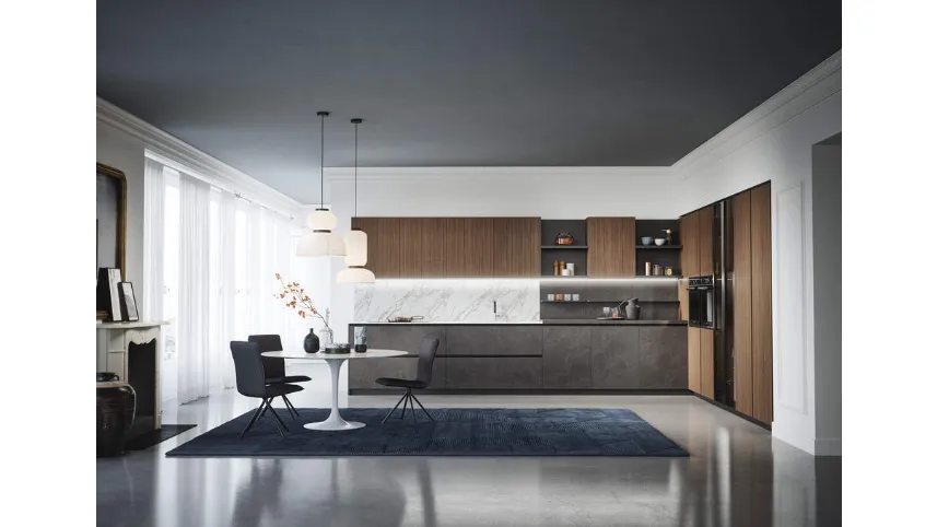 Cucina Moderna angolare Domino Composizione 04 di Prima Cucine