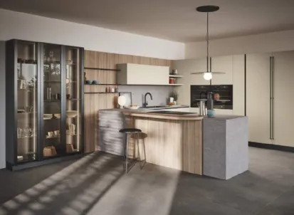 Cucina Moderna con penisola Domino Composizione 05 di Prima Cucine