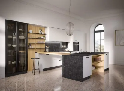 Cucina Moderna con penisola Domino Composizione 07 di Prima Cucine